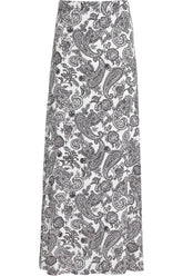 Paisley White Plus Size White Paisley Print Maxi Skirt For Women 14 - Dropwear